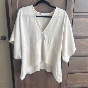 Iro Paris 38 medium 6 Ekala ivory ecru v neck dolman top blouse crepe